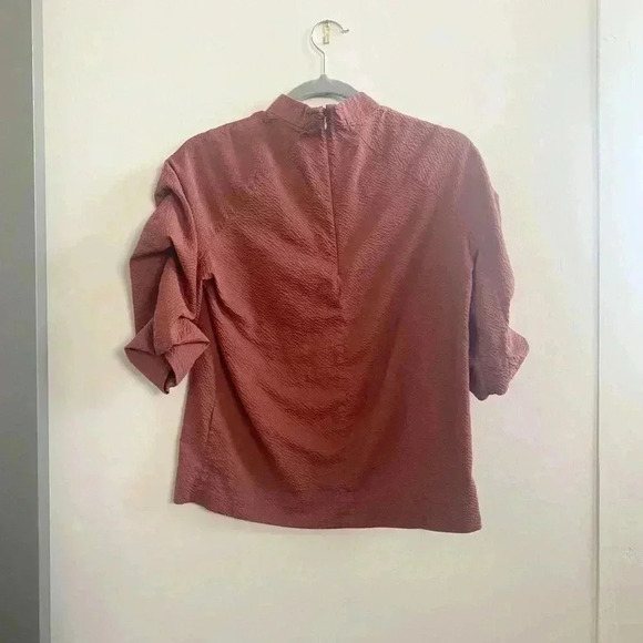 Cos puff sleeve mock neck textured blouse - Picture 4 of 5